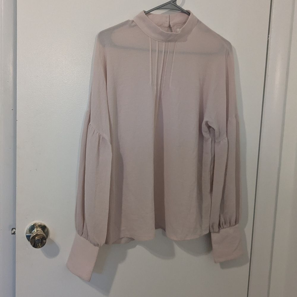 Avec Les Filles Pink Sheer Blouse Size Small